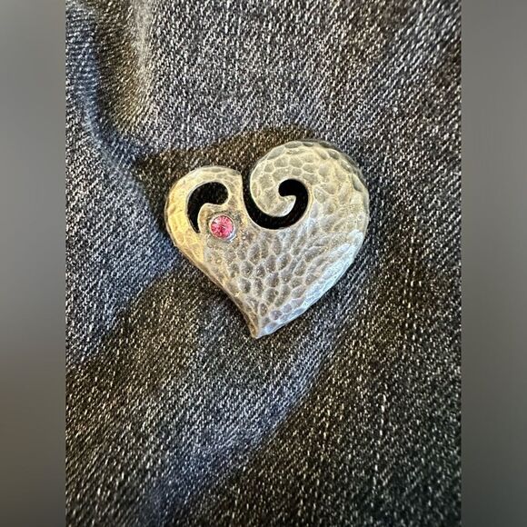 Vintage Overalls with Pewter Heart Brooch M/L - Picture 6 of 9